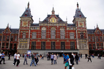 Картинка города амстердам+ нидерланды amsterdam central station