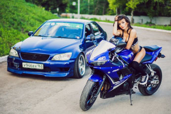 обоя мотоциклы, мото с девушкой, девушки