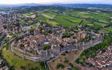 обоя ville fortifiee de carcassonne, города, каркасон , франция, ville, fortifiee, de, carcassonne