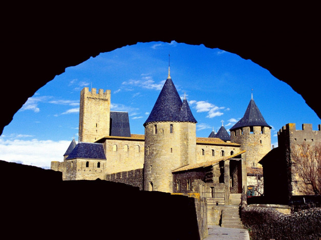 Обои картинки фото ville fortifiee de carcassonne, города, каркасон , франция, ville, fortifiee, de, carcassonne