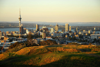 обоя города, окленд , новая зеландия, панорама