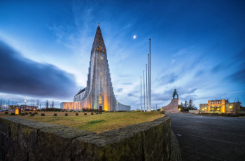 Картинка города рейкьявик+ исландия церковь