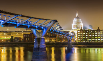 обоя millennium bridge, города, лондон , великобритания, millennium, bridge