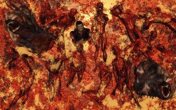 Картинка 3д графика horror ужас животные пасть