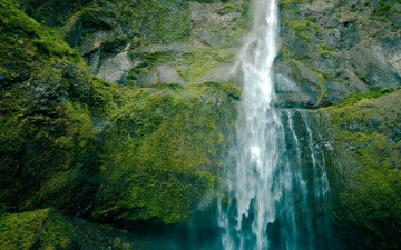 Картинка природа водопады гора мох