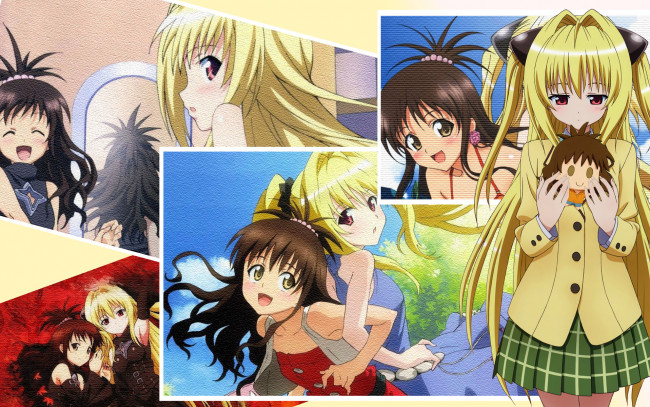 Обои картинки фото аниме, to, love, ru, девушки