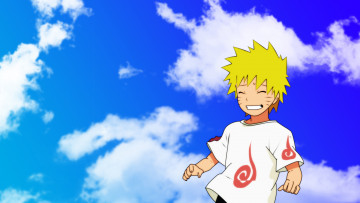 Картинка аниме naruto небо облака день мальчик наруто улыбка