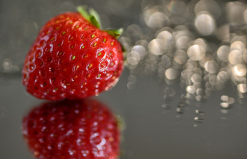 Картинка еда клубника +земляника красный макро ягода