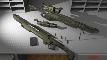 Картинка оружие 3d фон прицелы патроны винтовки