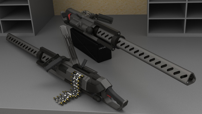 Обои картинки фото оружие, 3d, фон, патроны, пулеметы