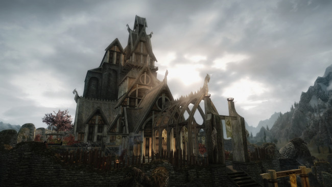Обои картинки фото видео игры, the elder scrolls v,  skyrim, замок