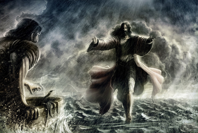 Обои картинки фото фэнтези, люди, человек, бог, шторм, фон