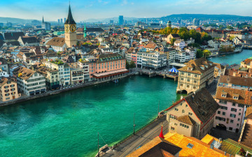 Картинка города цюрих+ швейцария панорама