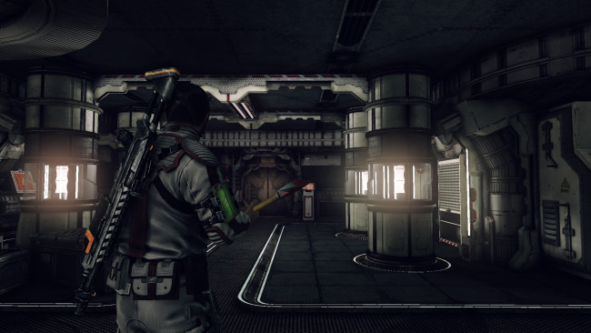 Обои картинки фото видео игры, afterfall,  insanity, человек, оружие, бункер