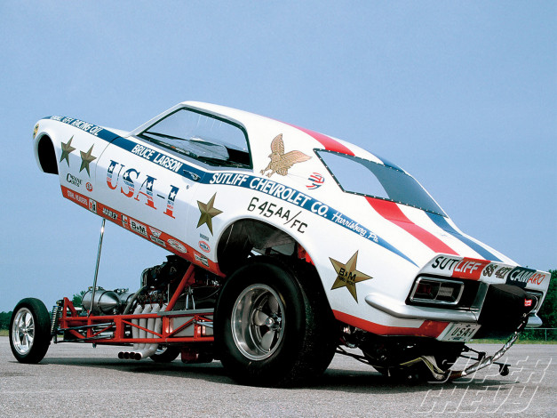 Обои картинки фото 1968, chevy, camaro, автомобили, hotrod, dragster