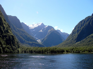 Картинка fiordland national park новая зеландия природа реки озера река горы