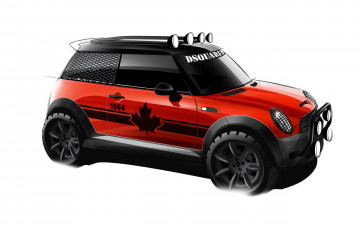 Картинка mini red mudder автомобили рисованные мини спортивный купер