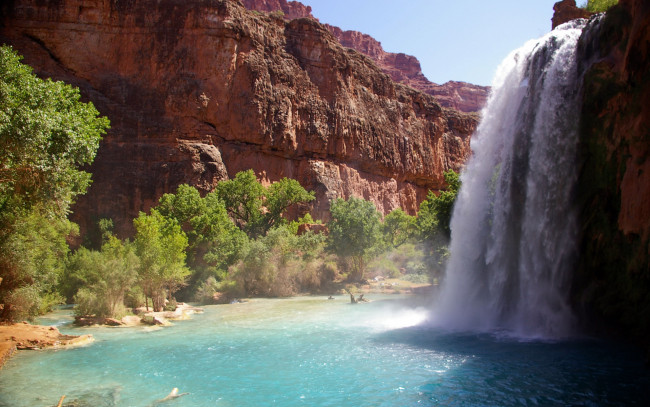 Обои картинки фото waterfall, природа, водопады, водопад, река, горы