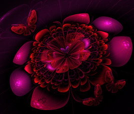 Картинка 3д графика flowers цветы узор цвета