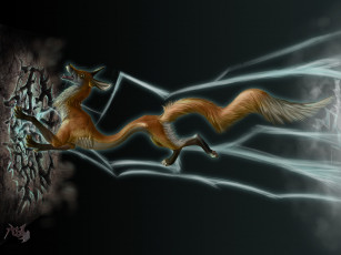 Картинка 3д графика animals животные лиса