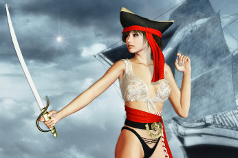 Картинка 3д графика fantasy фантазия паруса сабля