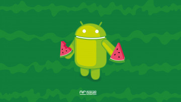 Картинка компьютеры android арбуз фон логотип
