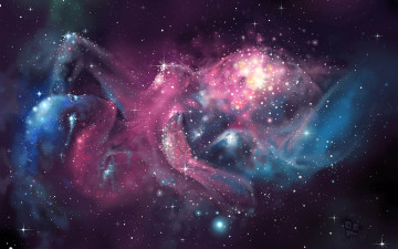 Картинка космос галактики туманности звезды рождение вселенной