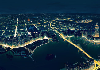 Картинка аниме город +улицы +здания yume32ki
