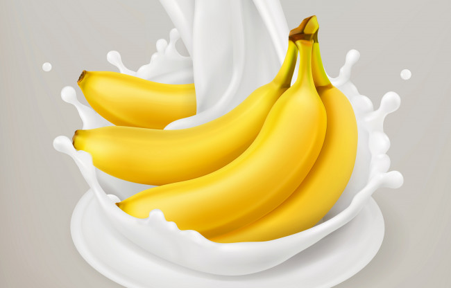 Обои картинки фото векторная графика, еда , food, графика, молоко, фрукты, фон