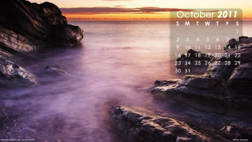 Картинка календари природа закат скалы море