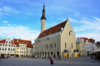 Картинка города таллин эстония улица площадь здания