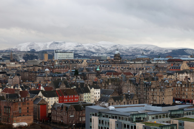 Обои картинки фото города, эдинбург, шотландия, дороги, дома, панорама