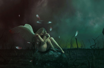 Картинка фэнтези фотоарт арт крылья ангел