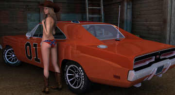 Картинка автомобили 3d+car&girl фон автомобиль девушка взгляд