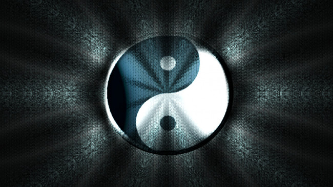 Обои картинки фото 3д графика, инь-Янь , yin yang, фон, лепестки