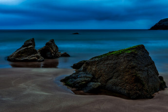 Картинка природа побережье ночь море камни