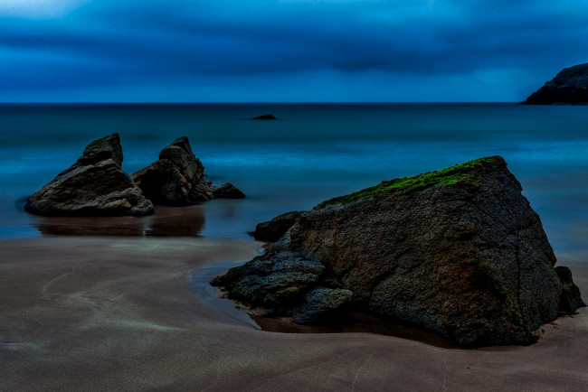 Обои картинки фото природа, побережье, ночь, море, камни
