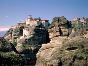 Картинка meteora monastery greece города