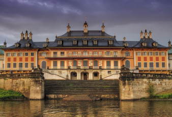 Картинка дворец шлез пилниц германия города дворцы замки крепости вода ступени крыша