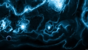 Картинка космос арт галактика планета сияние