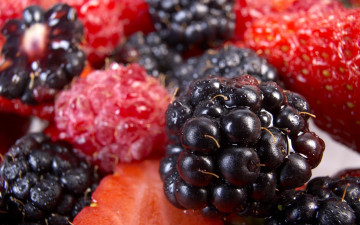 Картинка еда фрукты ягоды ежевика малина