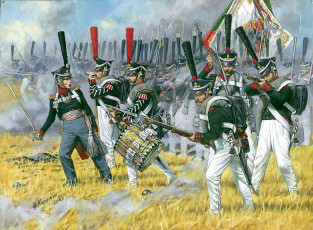 Картинка рисованные армия русская гренадеры 1812 - 1814гг тяжёлая пехота
