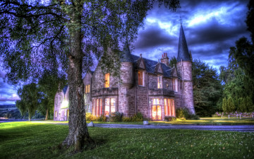 Картинка scotland города дворцы замки крепости замок шотландия огни