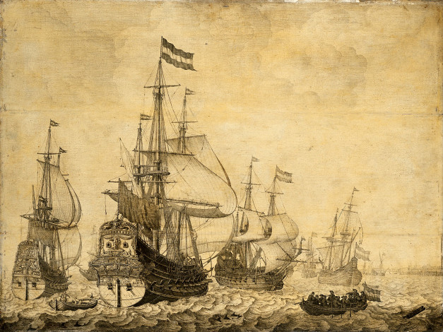Обои картинки фото корабли, рисованные, парусники, море