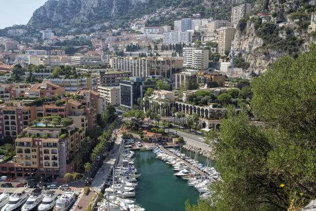 Обои картинки фото города, монте, карло, монако, яхты, панорама