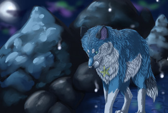 Картинка рисованное животные +волки фон взгляд волк