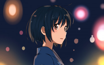 Картинка аниме kimi+no+na+wa девушка фон взгляд