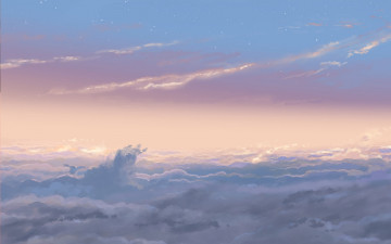 Картинка аниме kimi+no+na+wa облака небо