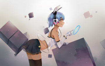 Картинка аниме музыка девушка ушки наушники