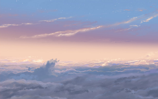 Обои картинки фото аниме, kimi no na wa, облака, небо